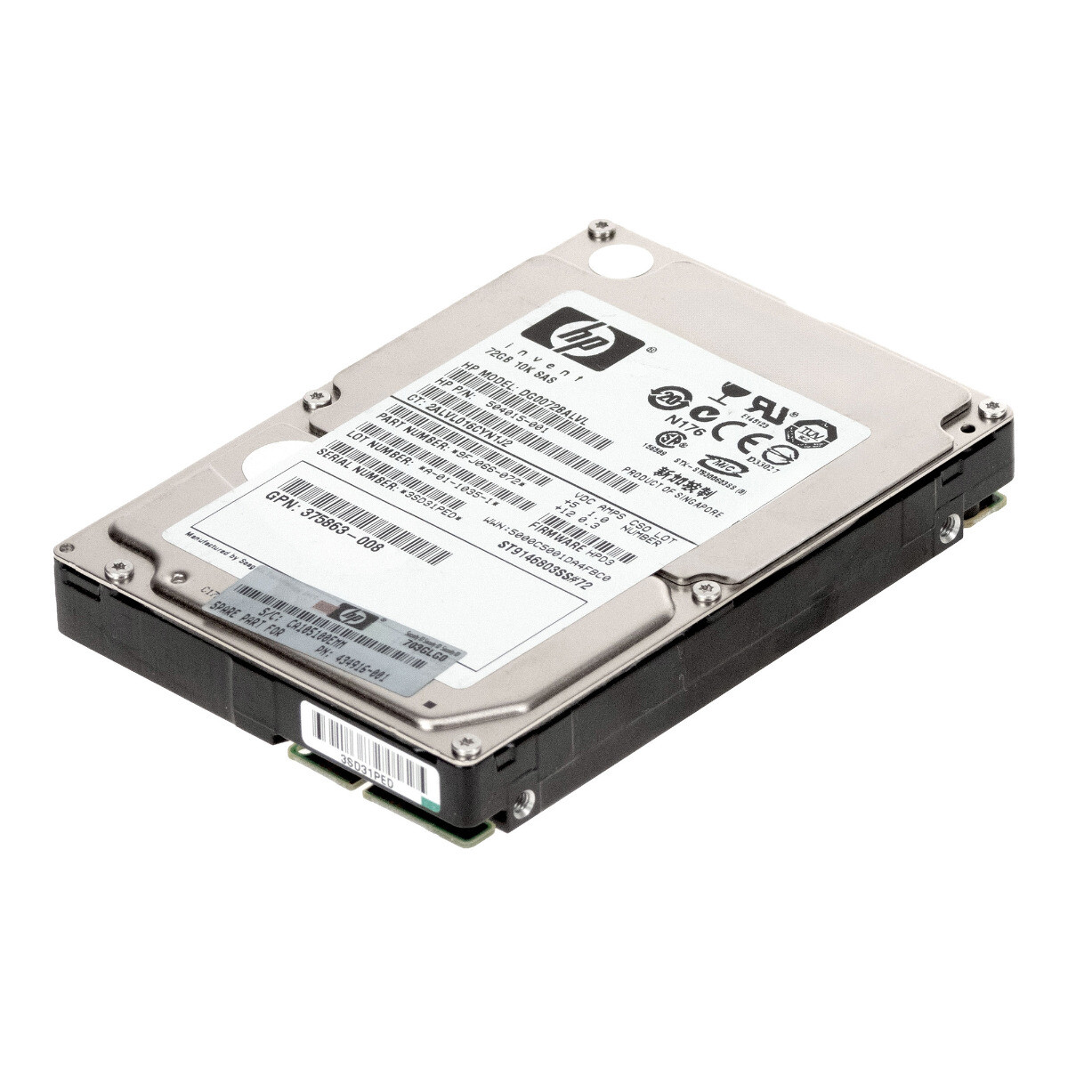 HARD DRIVE HP 504015-001 DG0072BALVL 72GB 10K SAS 2.5''