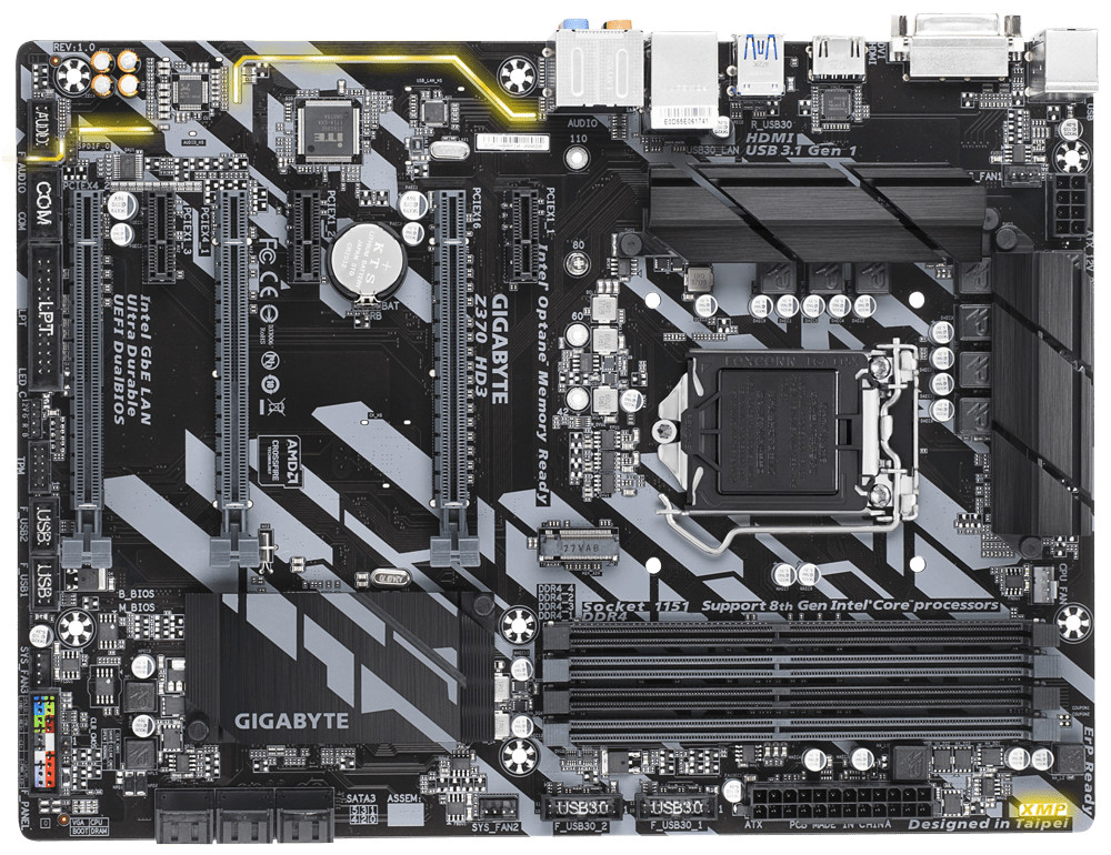Gigabyte Technology GA-Z370 HD3 Motherboard 1151 ddr4 ATX usb3.1 4 memory slot H