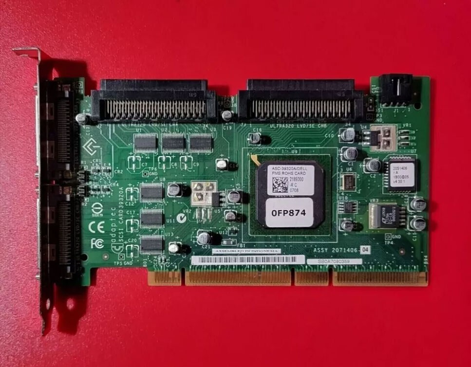 Dell 0OFP874 Adaptec Ultra DUAL Channel 320 SCSI FMS ROHS Card ASC-39320A