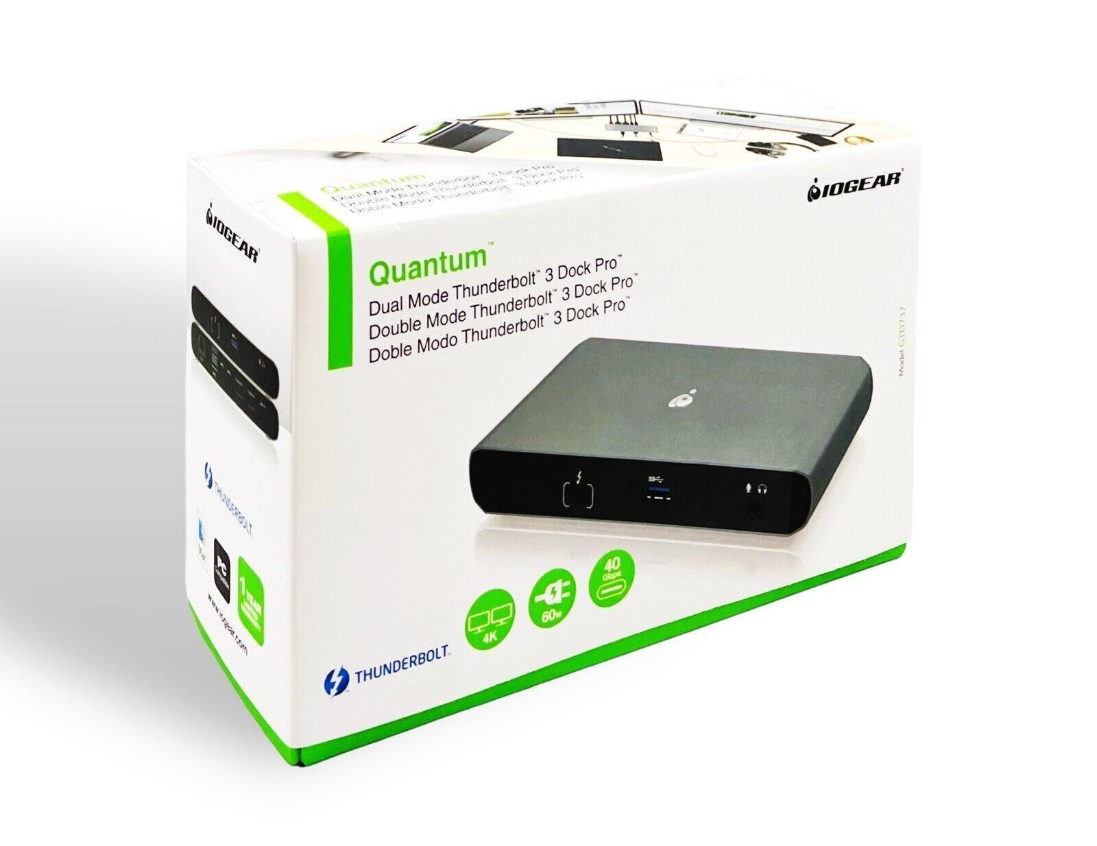 IOGEAR Quantum Dual Mode Thunderbolt 3 Dock Pro GTD737 - NEW, Sealed
