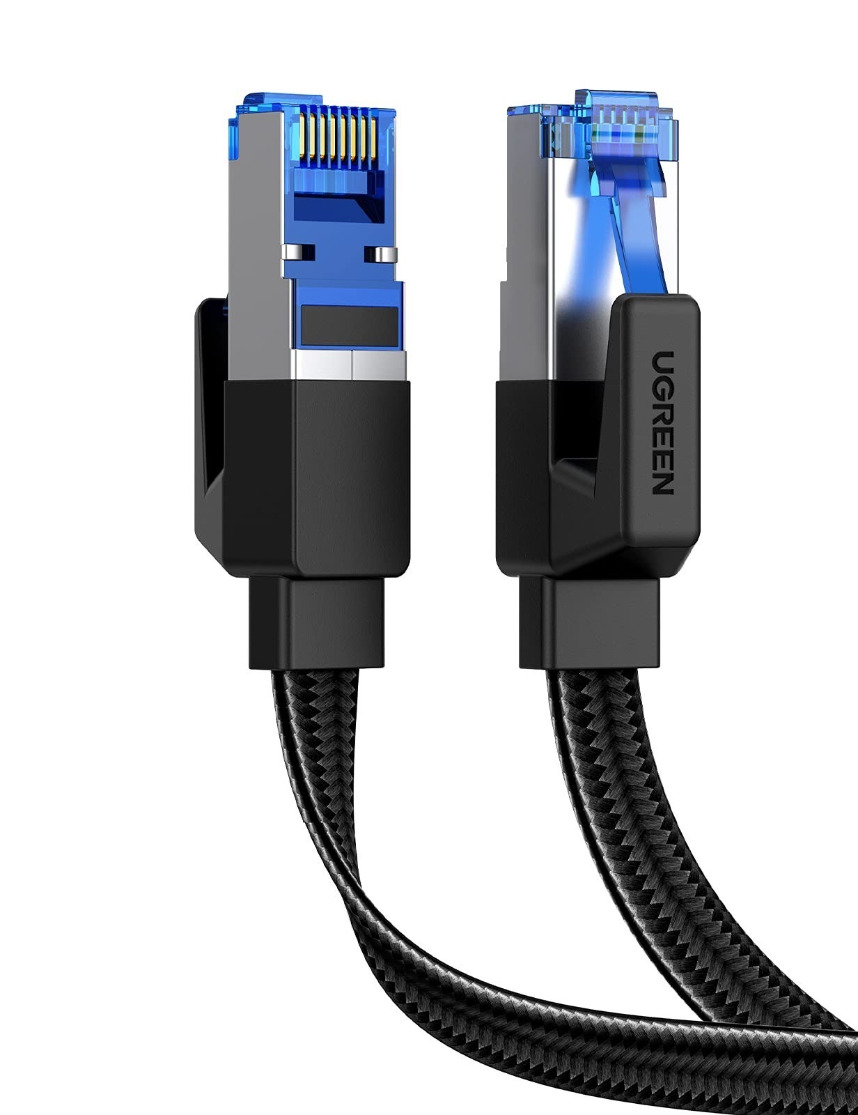 UGREEN Cat 8 Ethernet Cable 3FT Flat 40Gbps 2000MHz Braided RJ45 LAN Cord