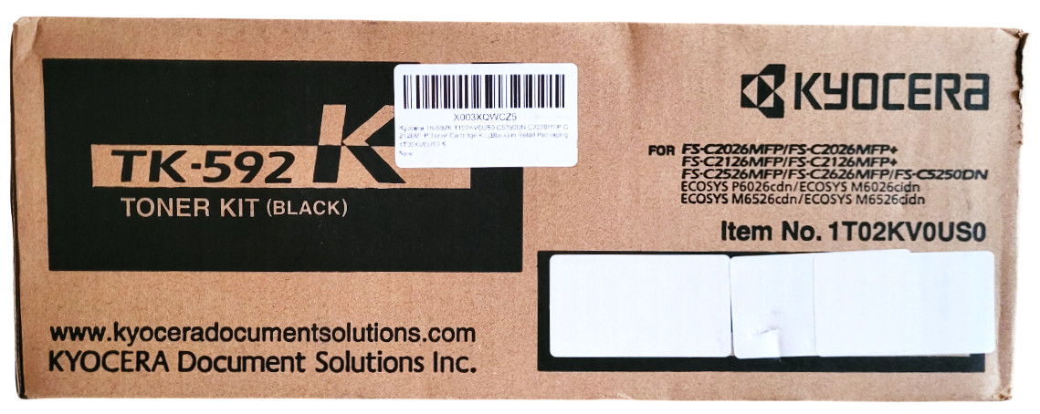 Kyocera TK-592K TK-592 K TK592 TK592K Black 1T02KV0US0 Toner Kit