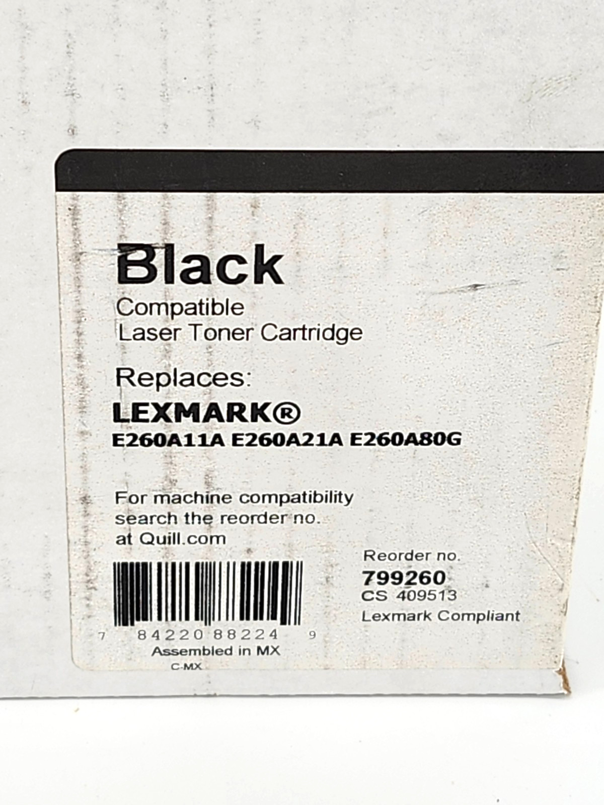 Lexmark E260A11A E260A21A E260A80G Black Toner Cartridge