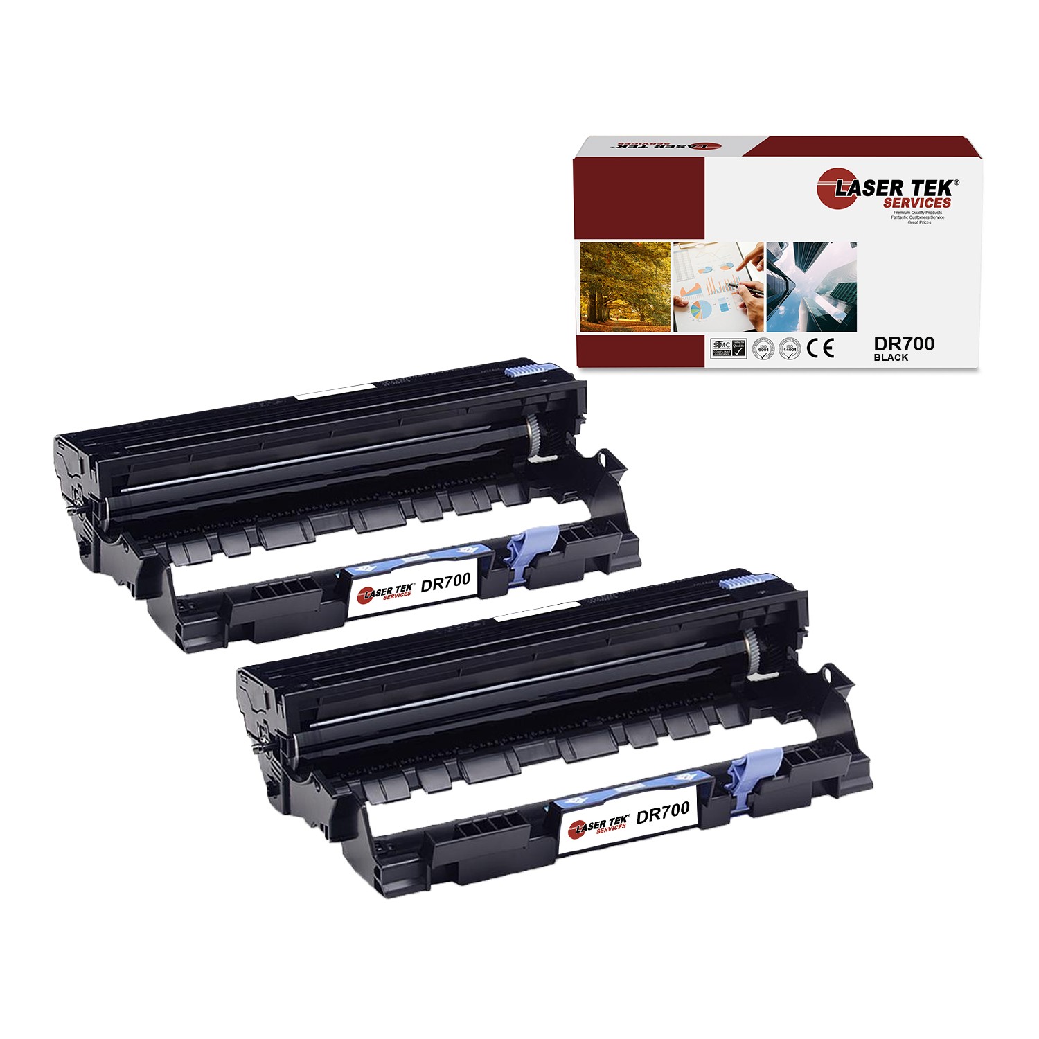 2Pk LTS DR-700 Black Compatible for Brother HL 7050 7050N Drum Unit