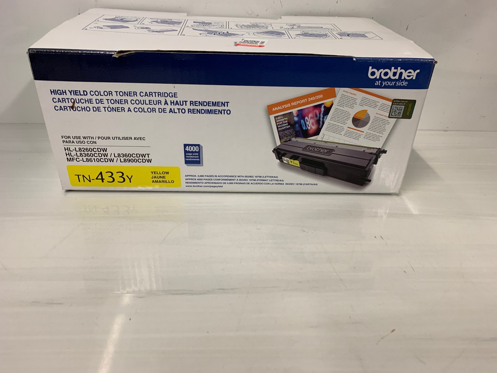 Genuine Brother TN-433Y Yellow High Yield Toner Cartridge