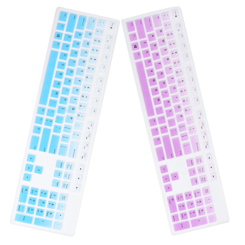 2Pcs Blue Silicone Keyboard Cover Thin Durable Reusable Keyboard Protective Skin