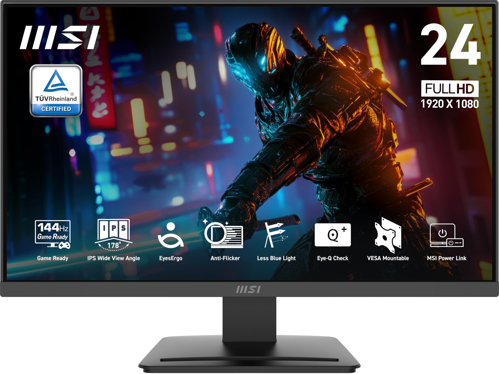 msi PRO MP243L E14 24 inch IPS 1920 x 1080 (FHD) Gaming Office Monitor 144Hz