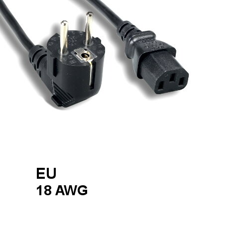 [10X] 6' EU Europe Power Cord IEC-60320 C13 to 90° Right Angled CEE 7/7 SCHUKO