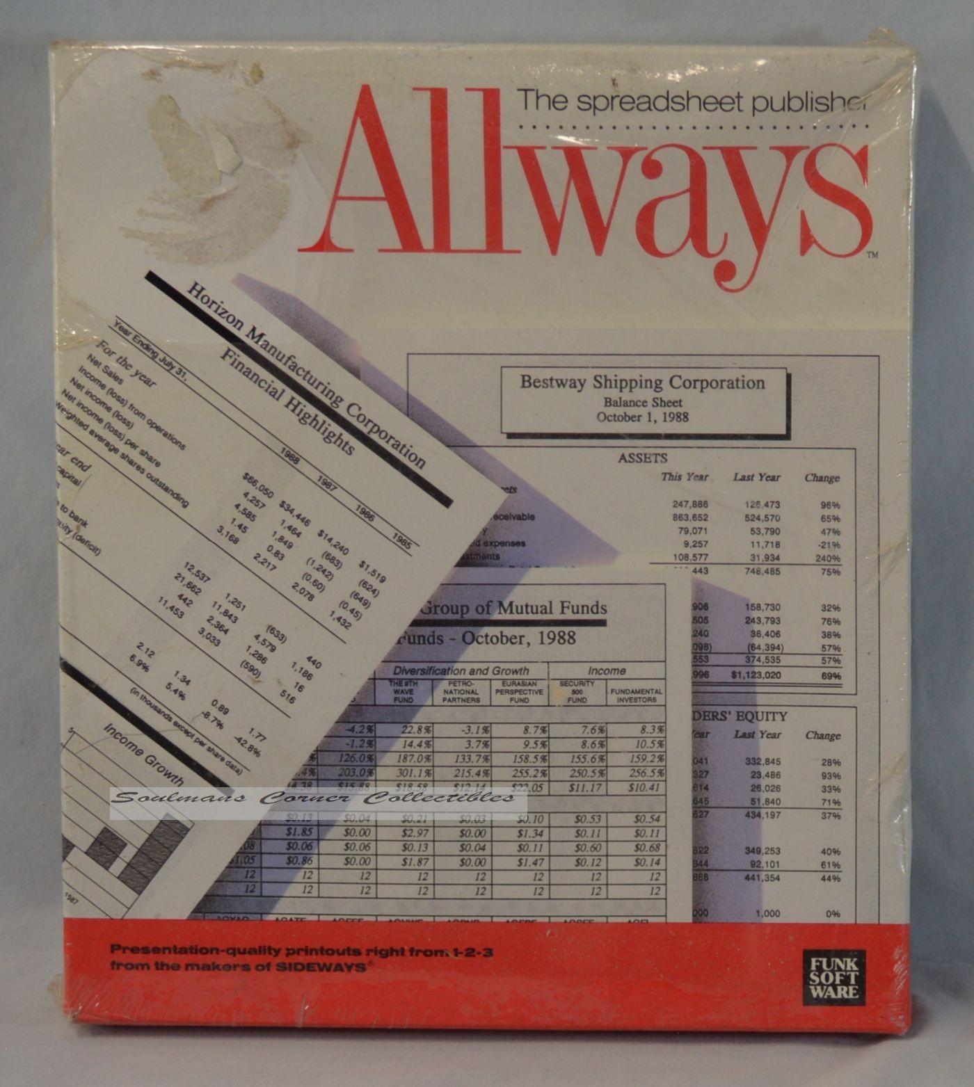 Rare Vintage Software Allways Spreadsheet Software, Funk Software Shrinkwrapped