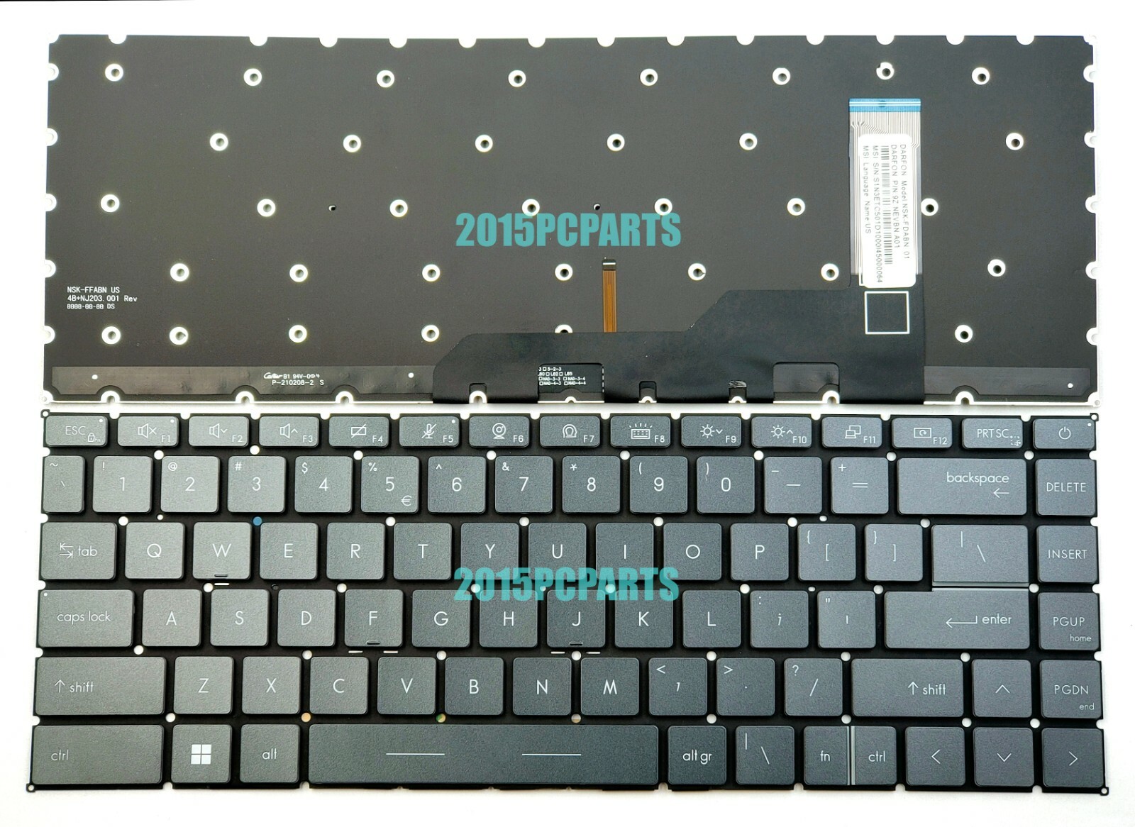 New MSI Stealth 15 A13VE A13VF 15M A11SDK A11SEK A11UE B12UE Keyboard Backlit US