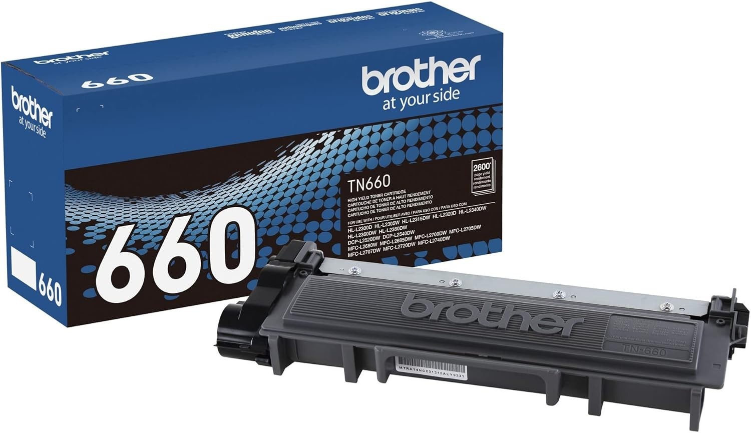 Brother Genuine High Yield Toner Cartridge, TN660, Replacement Black Toner