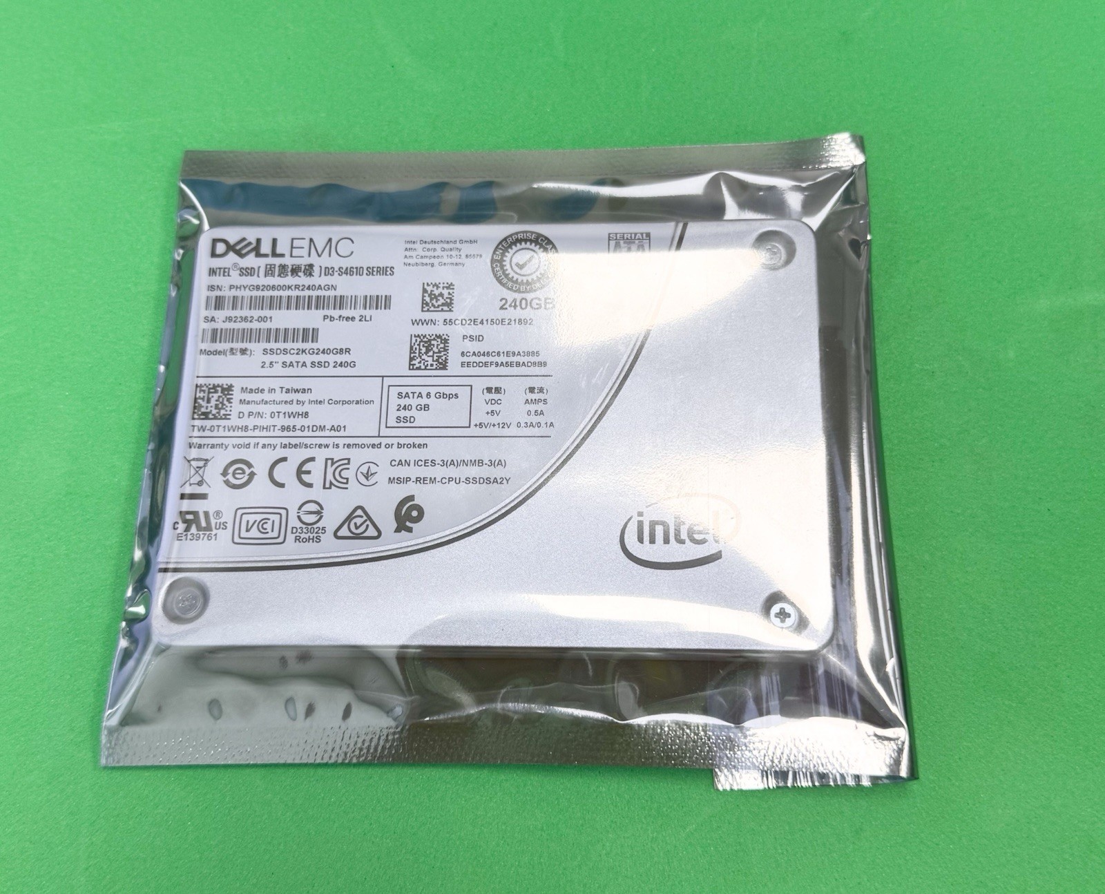 Dell EMC Intel S4610 240GB SSDSC2KG240G8R SATA 2.5" 6G SSD