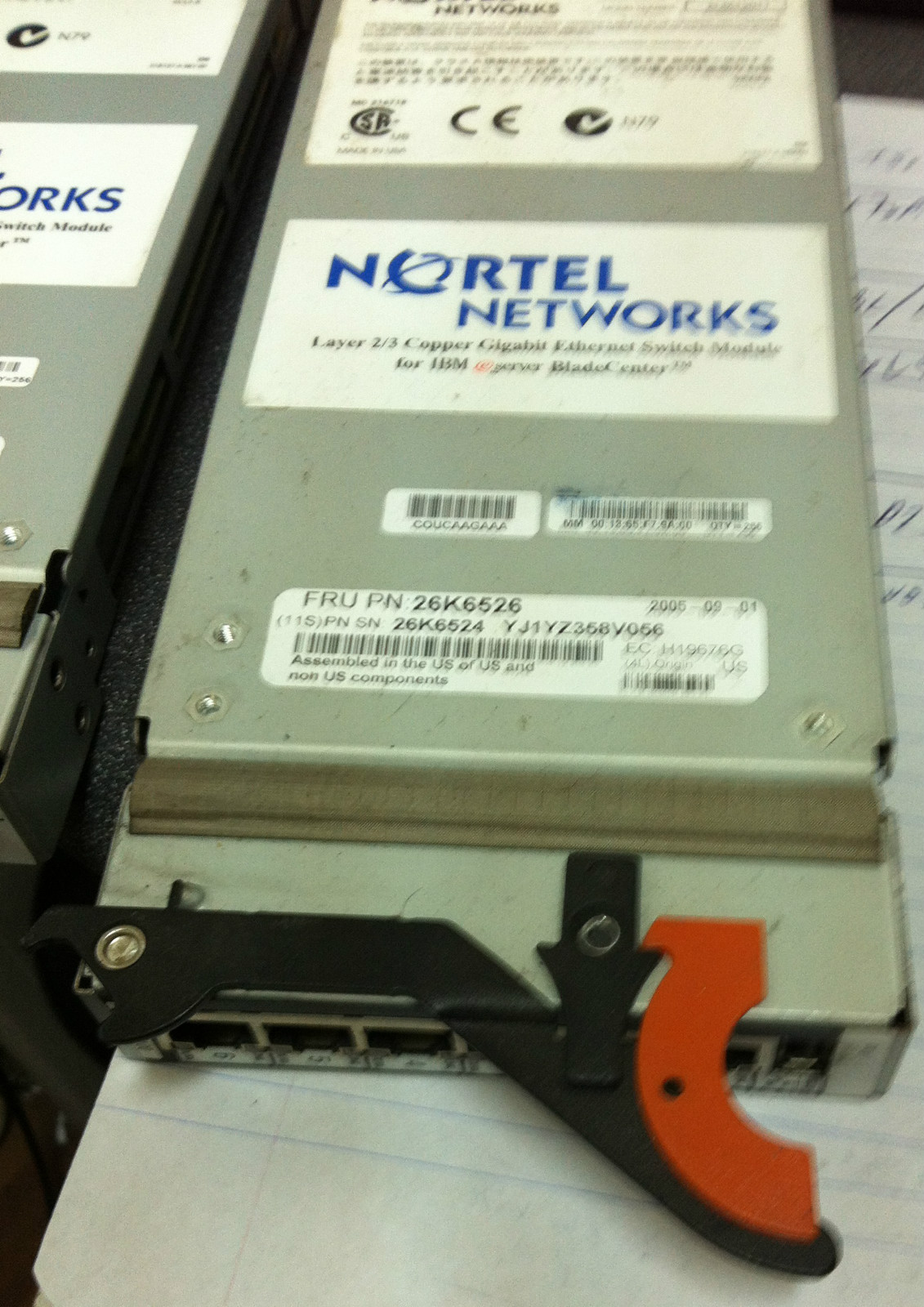 IBM Bladecenter 26K6526 26K6524 Nortel EL4512011 L2/3 Copper Gigabit module 