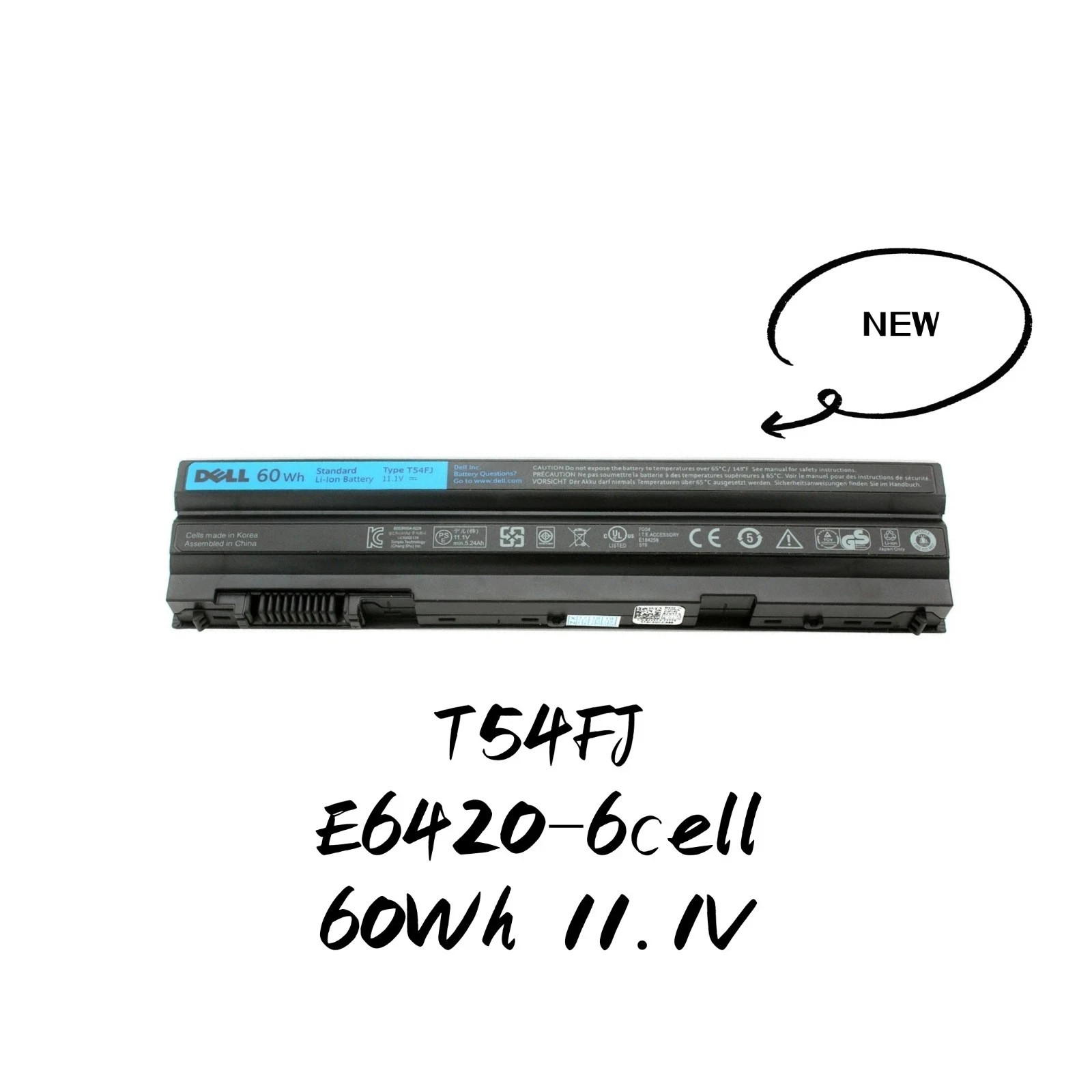 New Genuine 60Wh E6420 Battery For Dell Latitude E5420 E6430 E6520 E6440 T54FJ