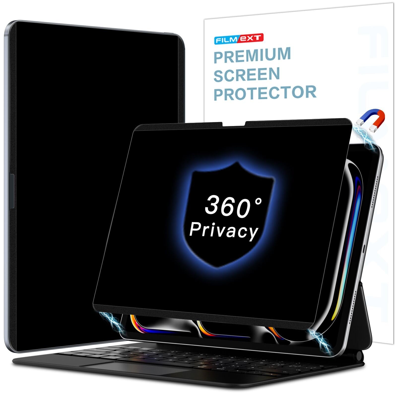 Magnetic 4 Way Privacy Screen for iPad Pro 13 inch M5 2025/M4 2024 (8th/7th Gen)