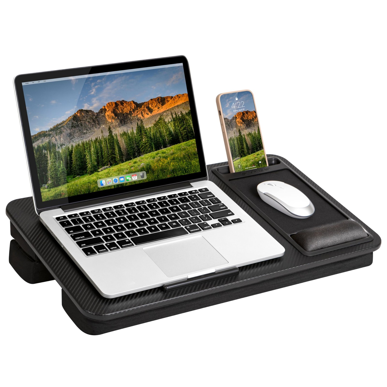 Elevation Pro 15 Lap Desk Large Black Carbon Ergonomic Surface For Laptops