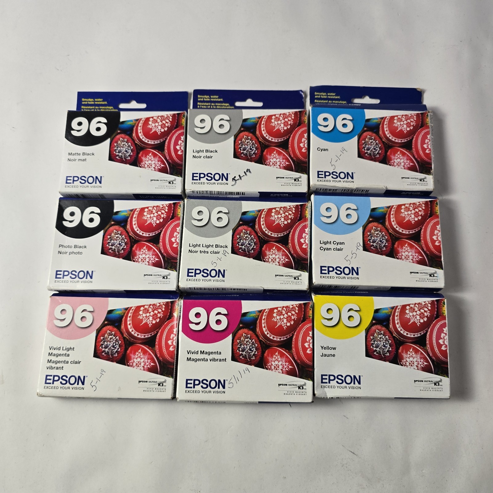2016/2021 NIB 9 GENUINE Epson 96 T096 ink For R2880 Set T0961-T0964-T0966-T0969