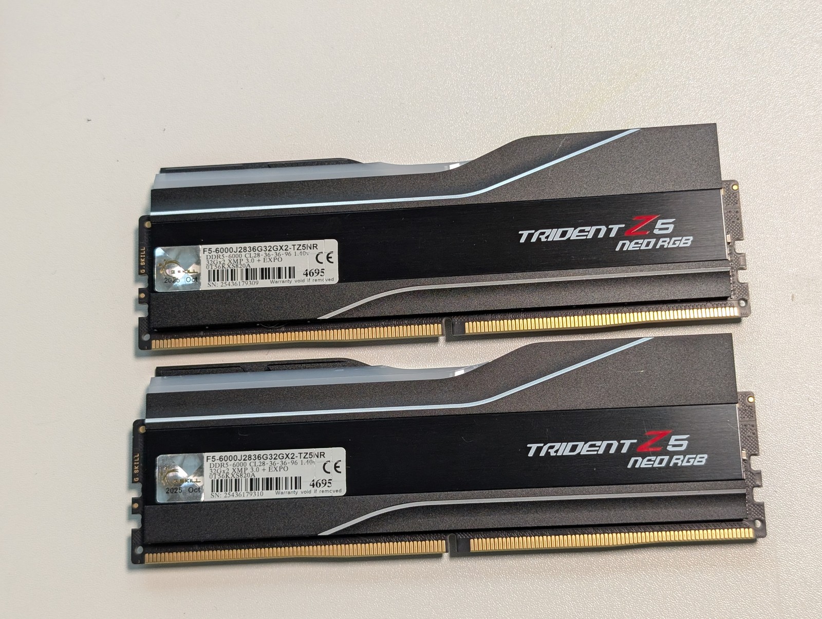 64 GB RAM kit (2 x 32 GB). Original identity: G.SKILL Trident Z5 Neo RGB 64GB (2