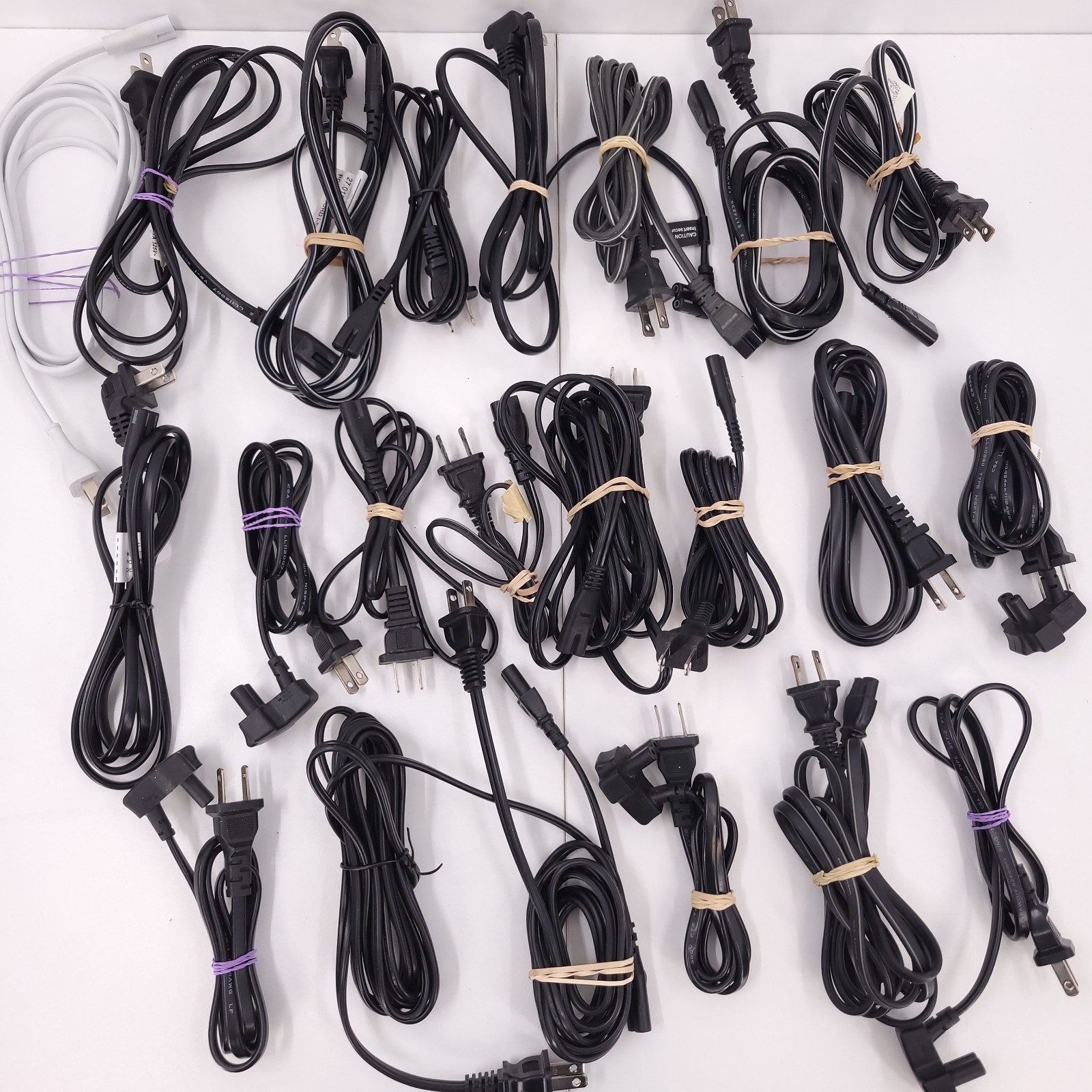 AC Adapter Two Prong Charger Cord Plugs Mixed Lot of 22 Laptop IEC C7 Part *USED