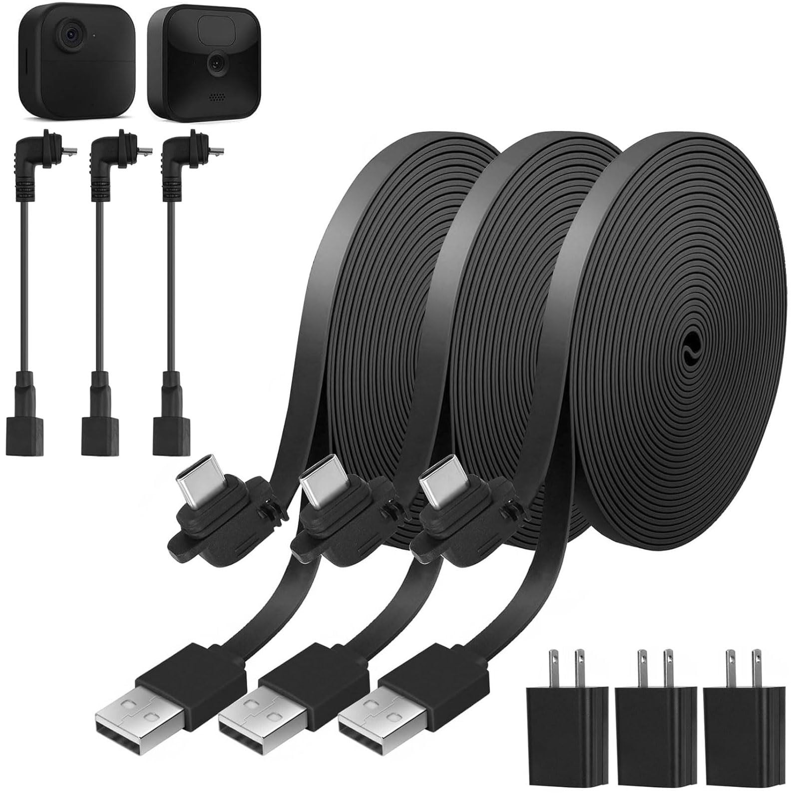 Uogw 3Pack 30ft/9.1m Power Cable and Adapter Compatible with Blink Outdoor 4