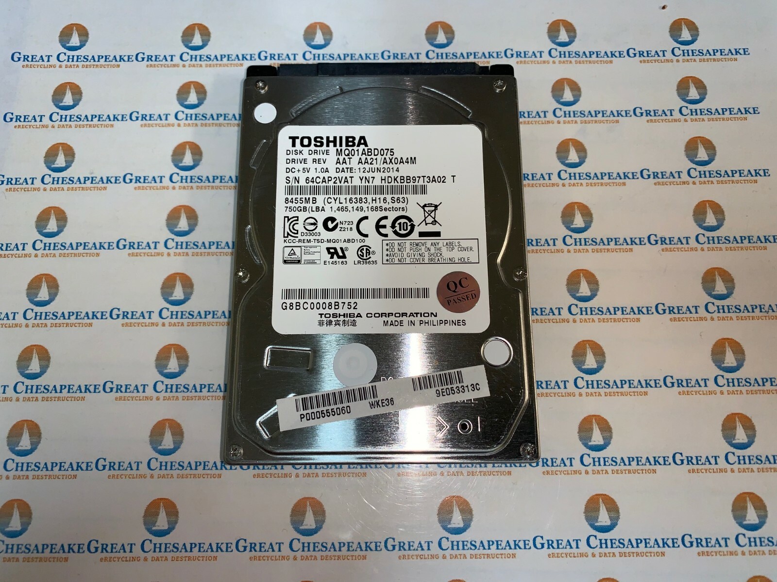 Toshiba MQ01ABD075 750GB 5400 RPM 8MB Cache 2.5" SATA HDD TESTED