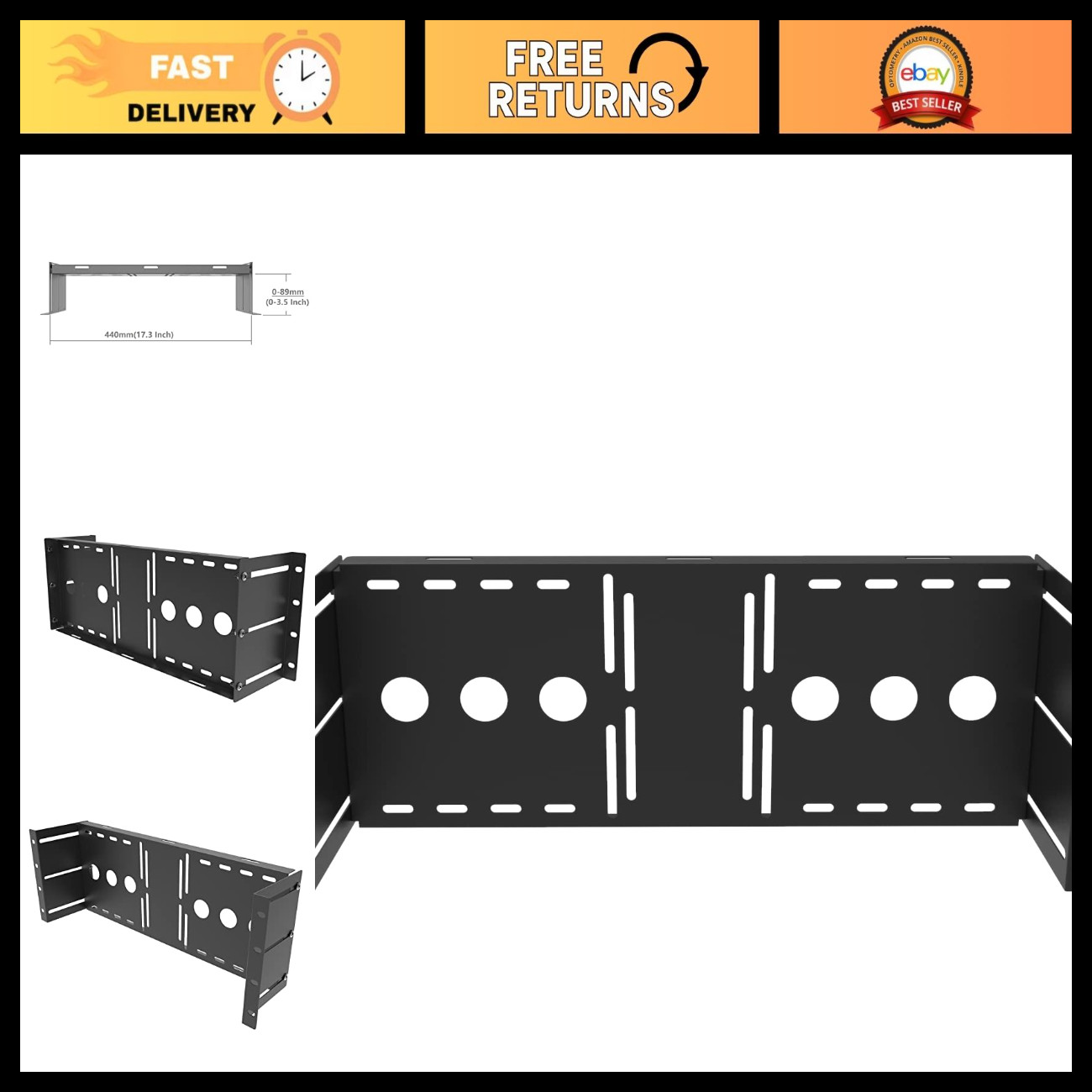 Universal 19" VESA LCD Monitor Mount Bracket - Adjustable, Heavy-Duty, Easy Inst
