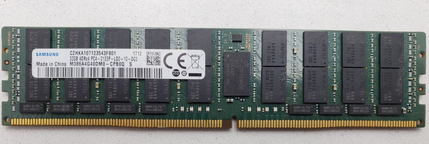 Samsung 32GB PC4-2133P 4Rx4 DDR4-2133 ECC LRDIMM Server RAM M386A4G40DM0-CPB0Q