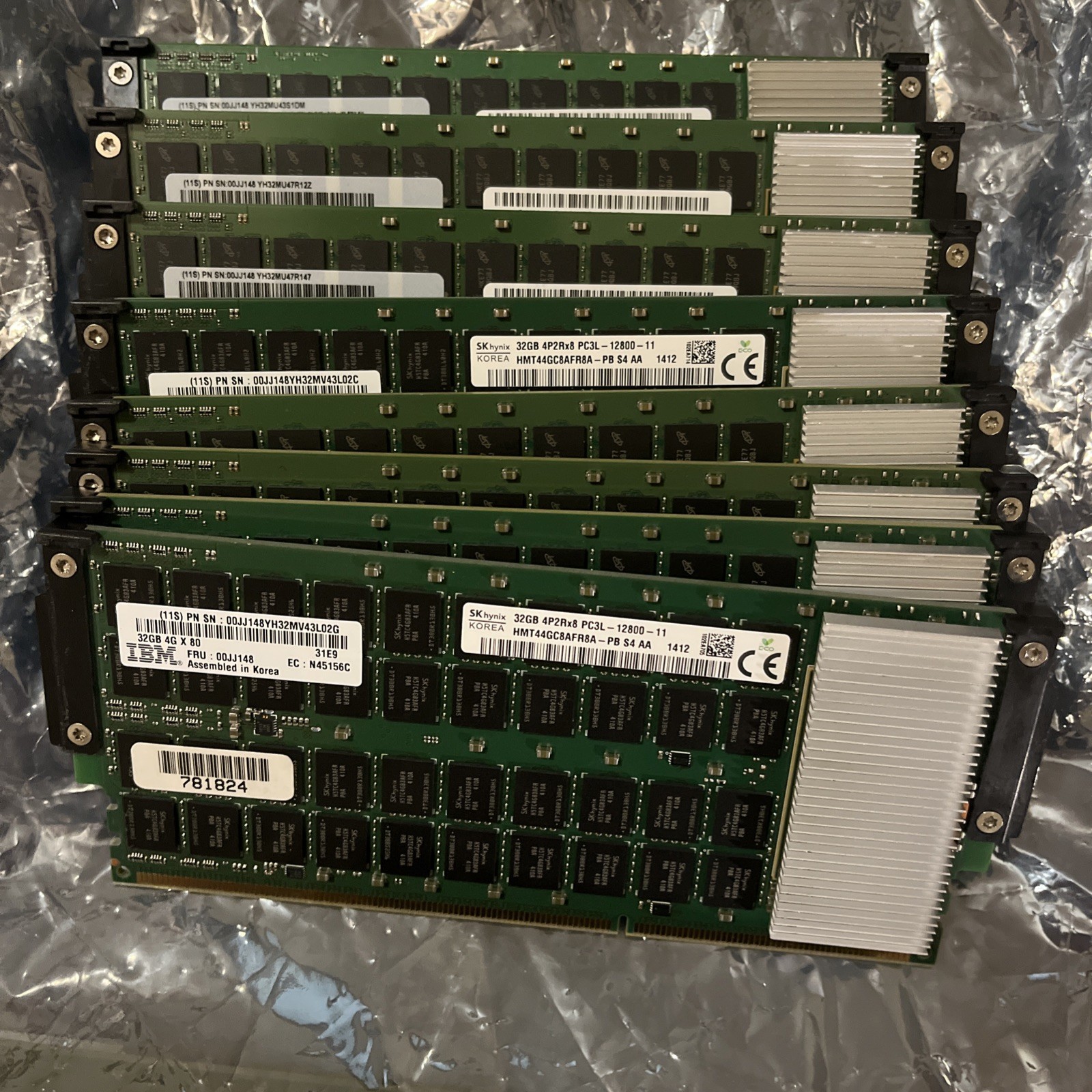 LOT OF 8 MICRON 32GB 4GX72 DDR3 SERVER RAM MTA40ALF4G72MDZ-1G6E4B40B