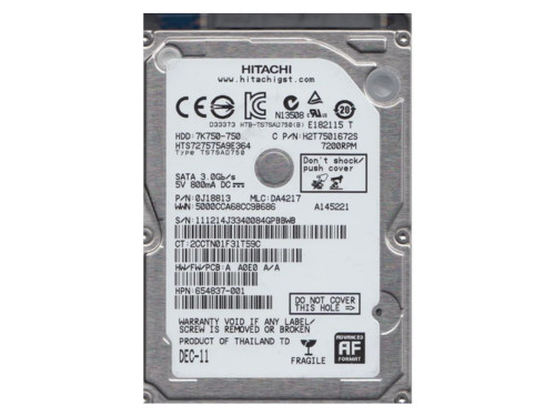 Hitachi 0J18813 750GB 7200RPM 2.5" SATA Hard Drive HTS727575A9E364