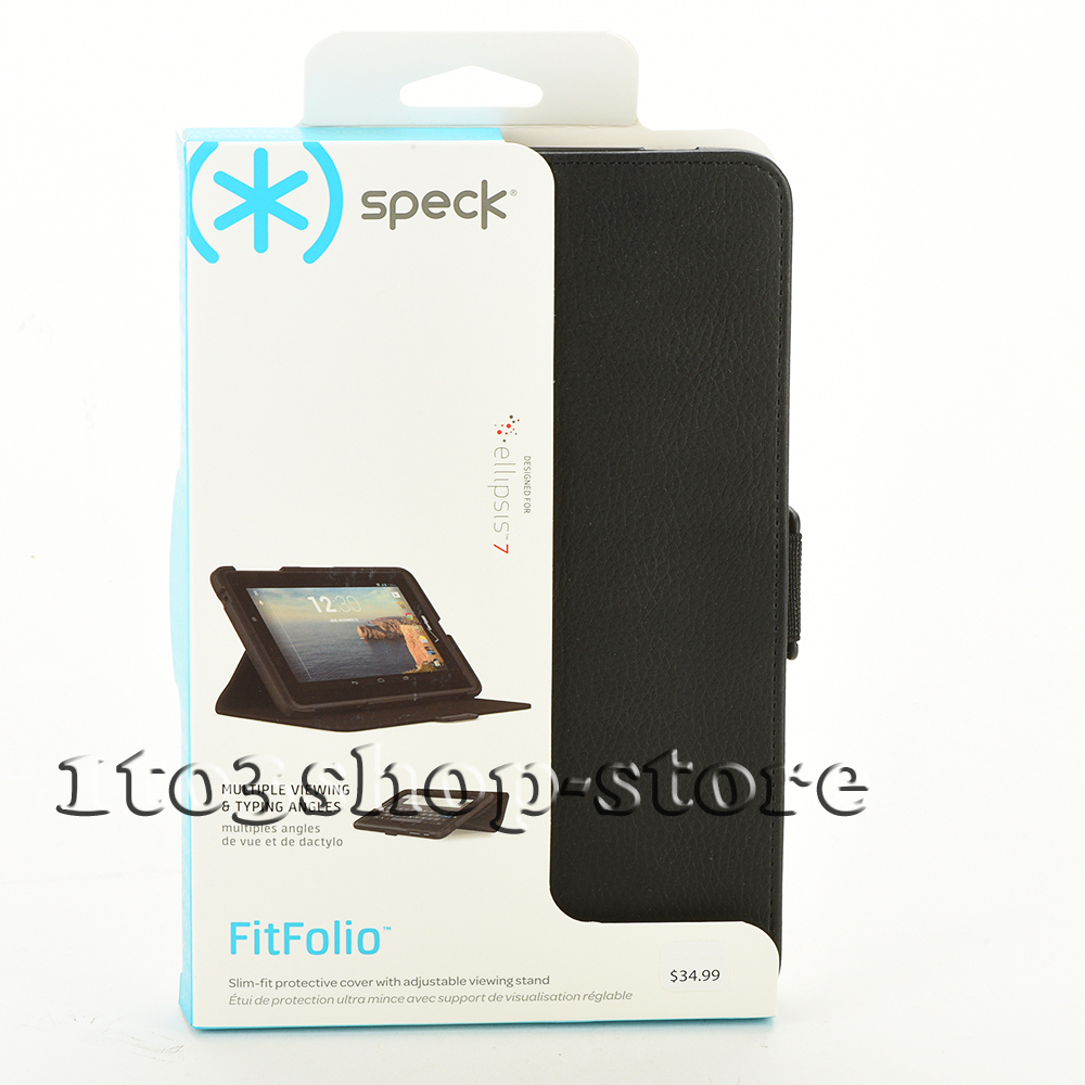 Speck FitFolio Folio Leather Case w/Stand Cover for Verizon ELLIPSIS 7 Black