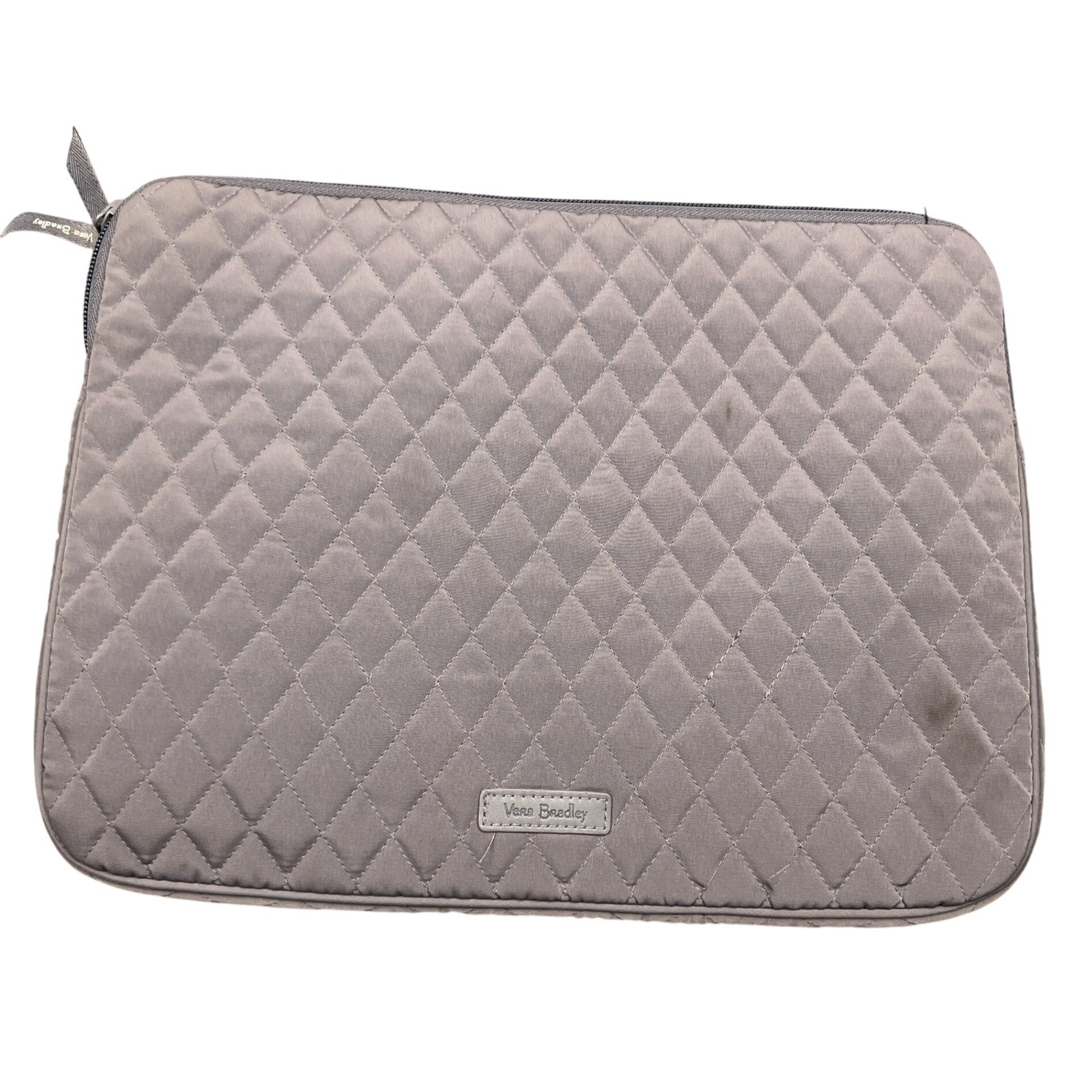 Vera Bradley Quilted Gray Laptop Sleeve Case Floral Rose Lining Microfiber 14in