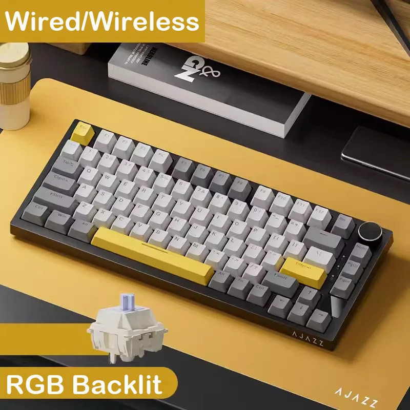 AJAZZ AK820 Mechanical Gaming Keyboard Gasket Mount RGB Hot-Swap PBT Keycaps