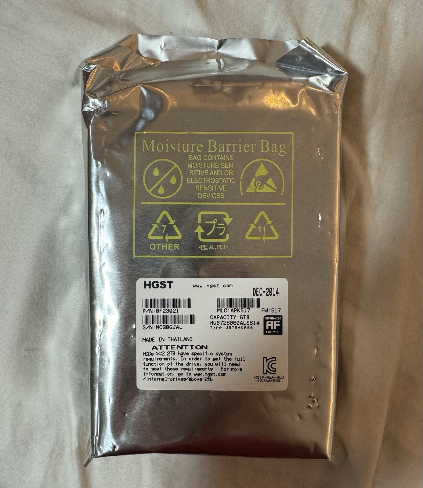 NEW Sealed HGST Ultrastar HUS726060ALE614 6TB 7200RPM 3.5” SATA HDD