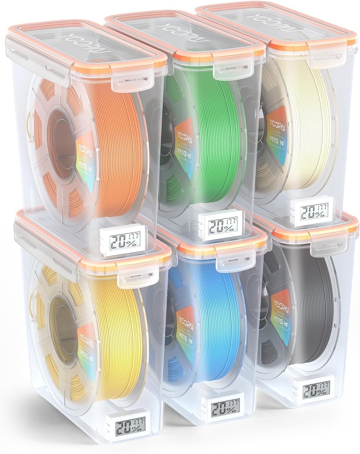 Pro Filament Storage Box with Temperature & Humidity Monitor, Airtight Filament