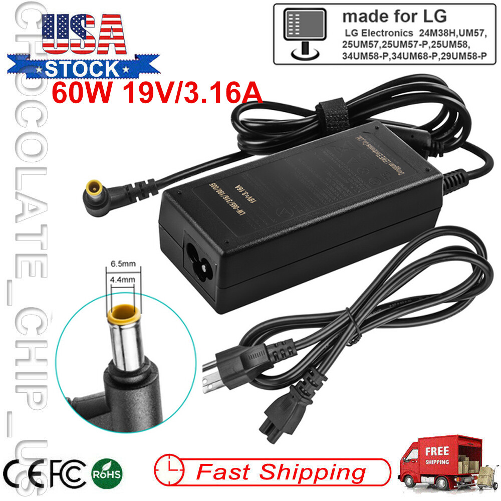 19V AC Adapter Charger For LG Electronics Full HD LCD LED Monitor Power Supply