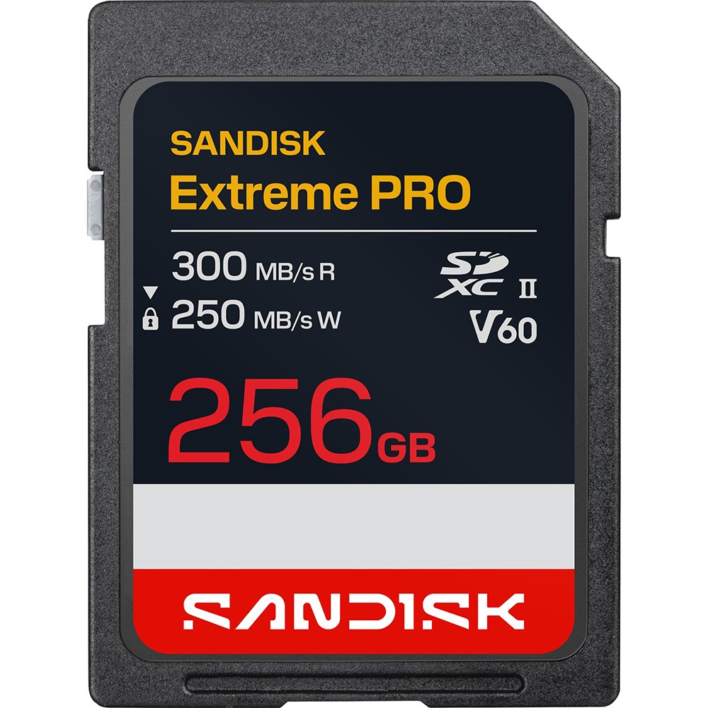 Sandisk NEW 256GB Extreme PRO SDXC UHS-II V60 Memory Card, Up to 300MB/s Read (