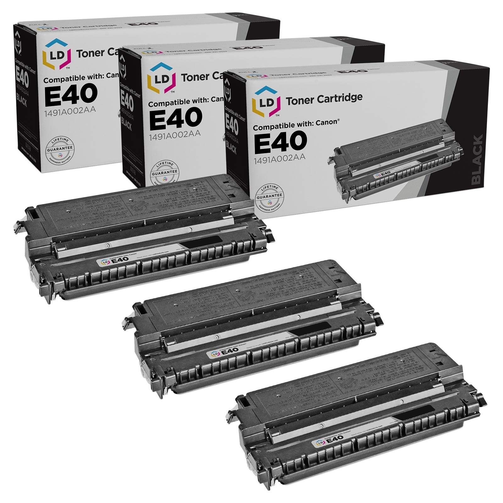 LD 3pk Comp Canon 1491A002AA E40 HY Black FC-310 PC981 PC550 FC-224 PC745