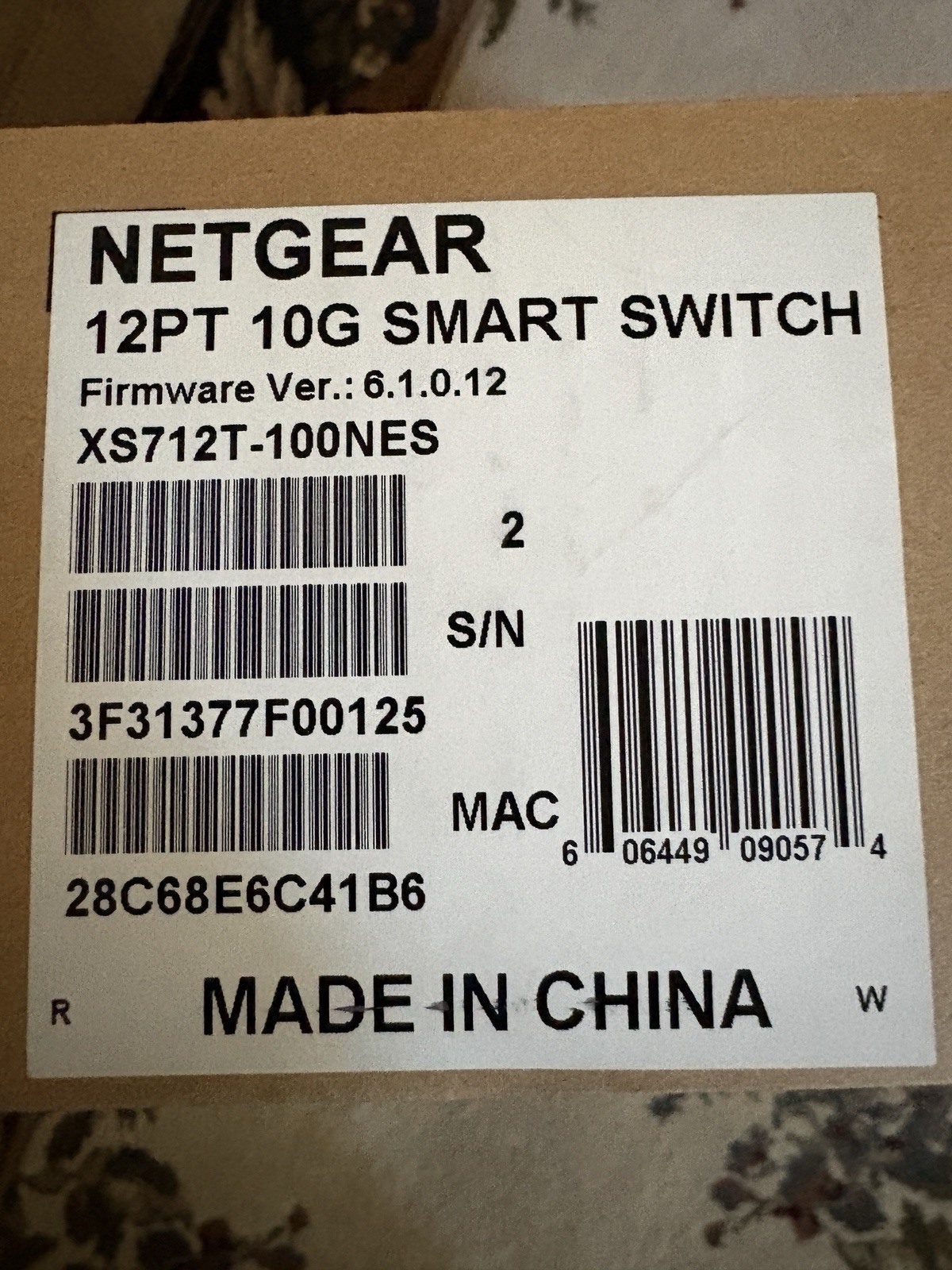 NETGEAR ProSafe XS712T-100NES 12-Port 10G Smart Switch Rack Mount RJ-45