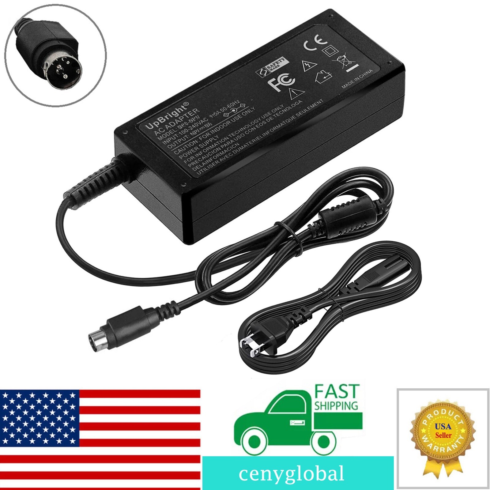 3-Pin AC Adapter for CINCON TRG70A240 P/N: TRG70A240-245E03 24V 3A Power Supply