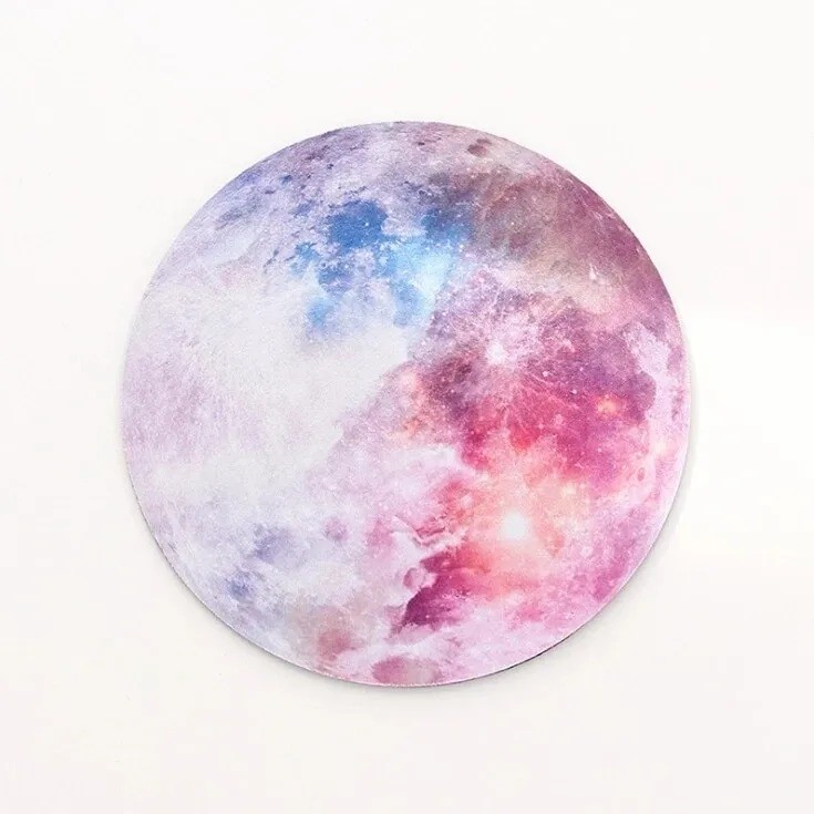 Space Round Mouse Pad PC Gaming Non Slip Mice Mat For Laptop Notebook Computer