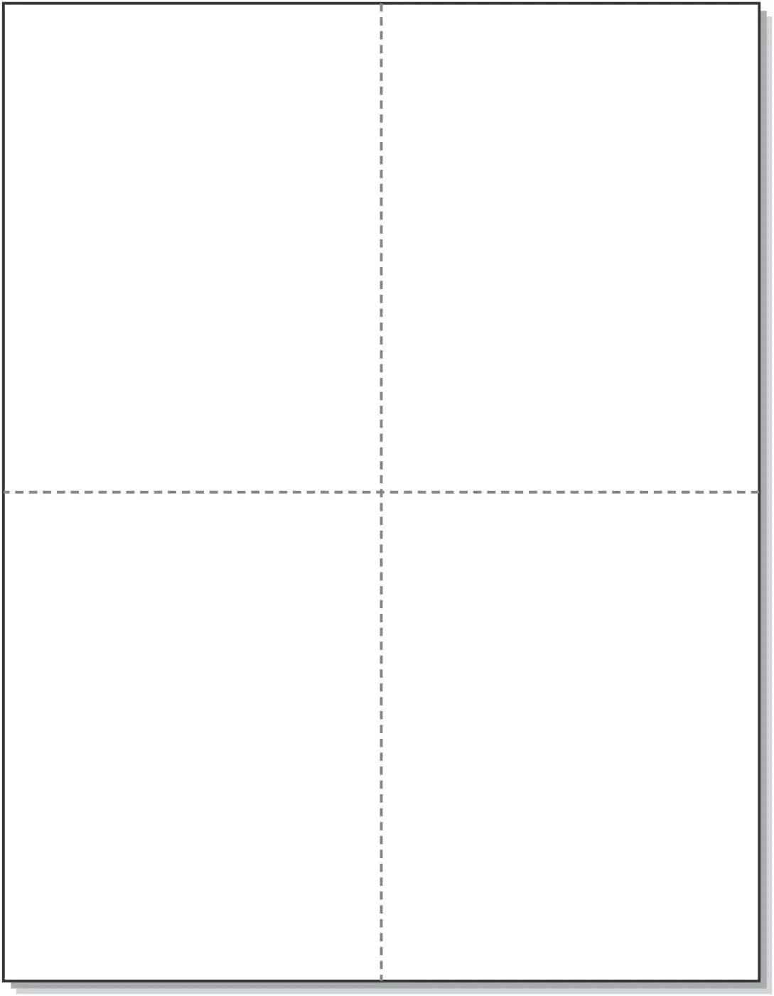 - 8-1/2 X 11 Laser and Inkjet Printer Postcards 4 up per Page, (4-1/4" X 5-1/2"