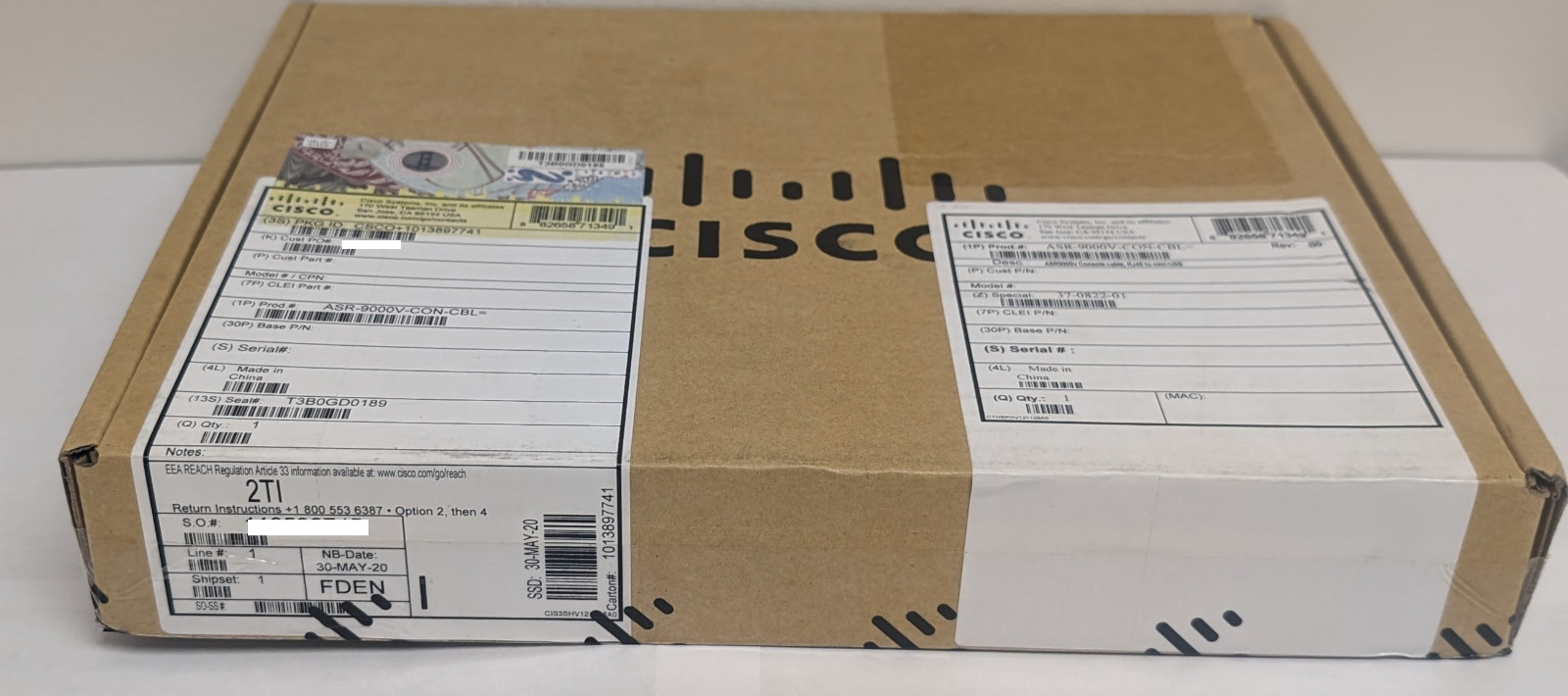 Cisco ASR-9000V-CON-CBL | | 37-0722-01 | ASR9000v Console cable RJ45 to mini-USB