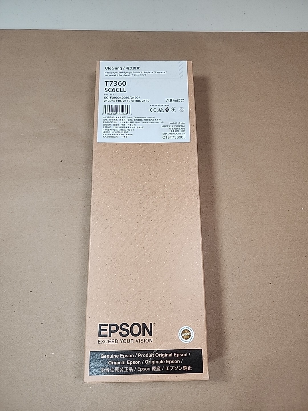 Exp 3/25 GENUINE EPSON T7360 SC6CLL Cleaning Cartridge 700ml Sc F2000 F2080 
