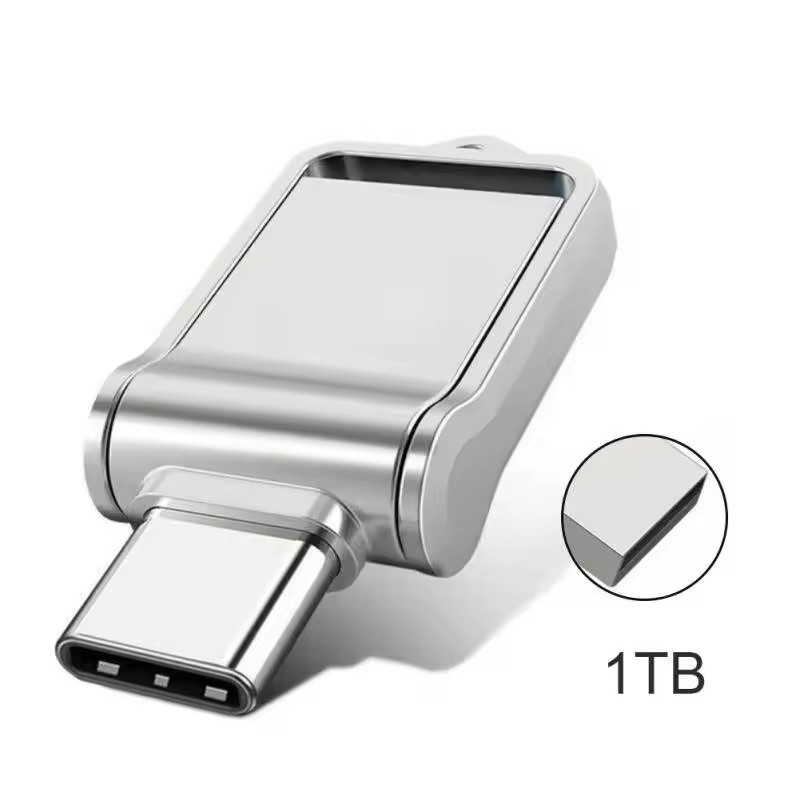 2TB USB 3.0 Type-C OTG Flash Drive Dual USB Metal Memory Stick for PC Phone