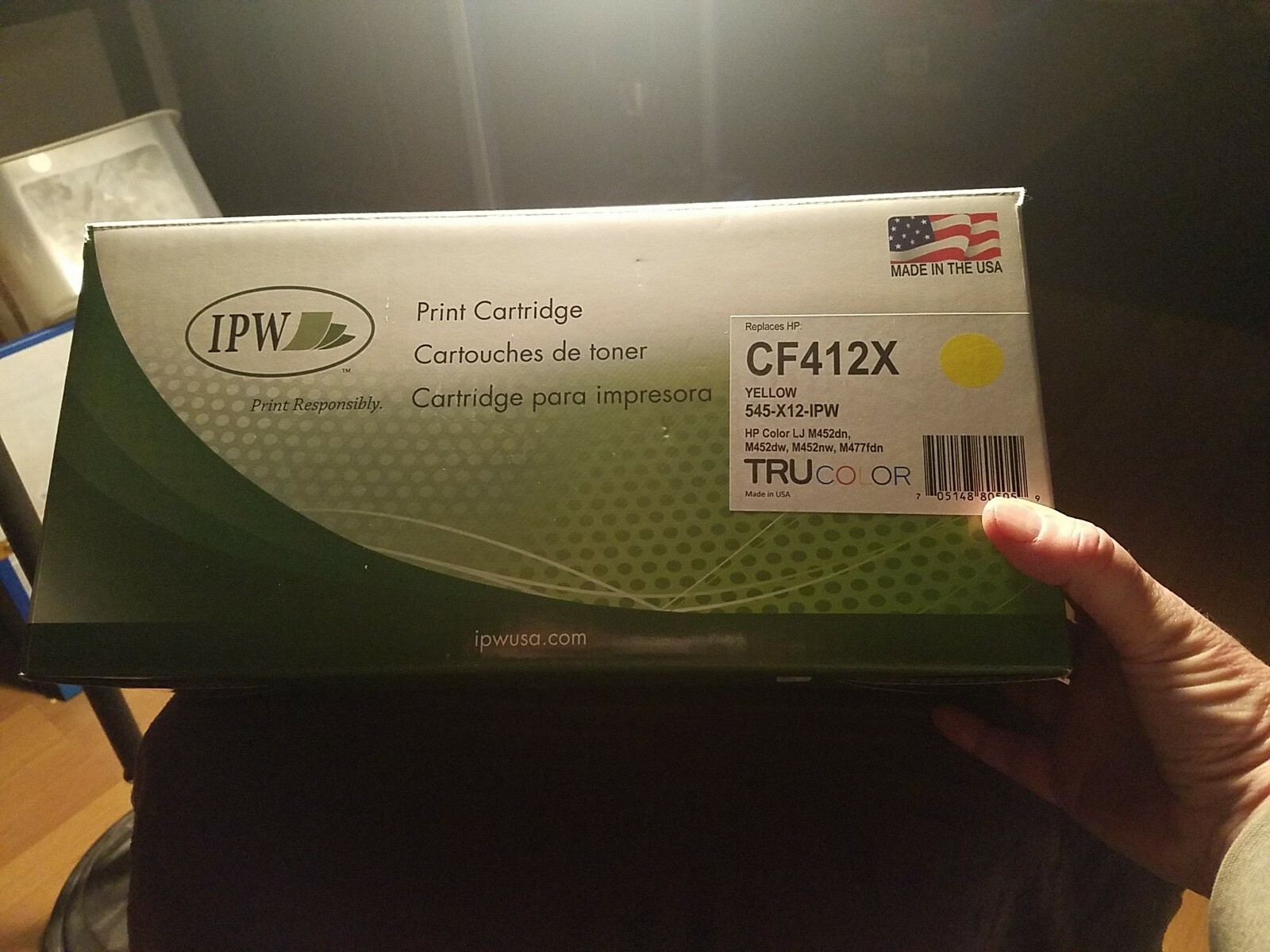 IPW Print Cartridge 545-X12-IPW Yellow (Replaces HP CF412X) New True Colors