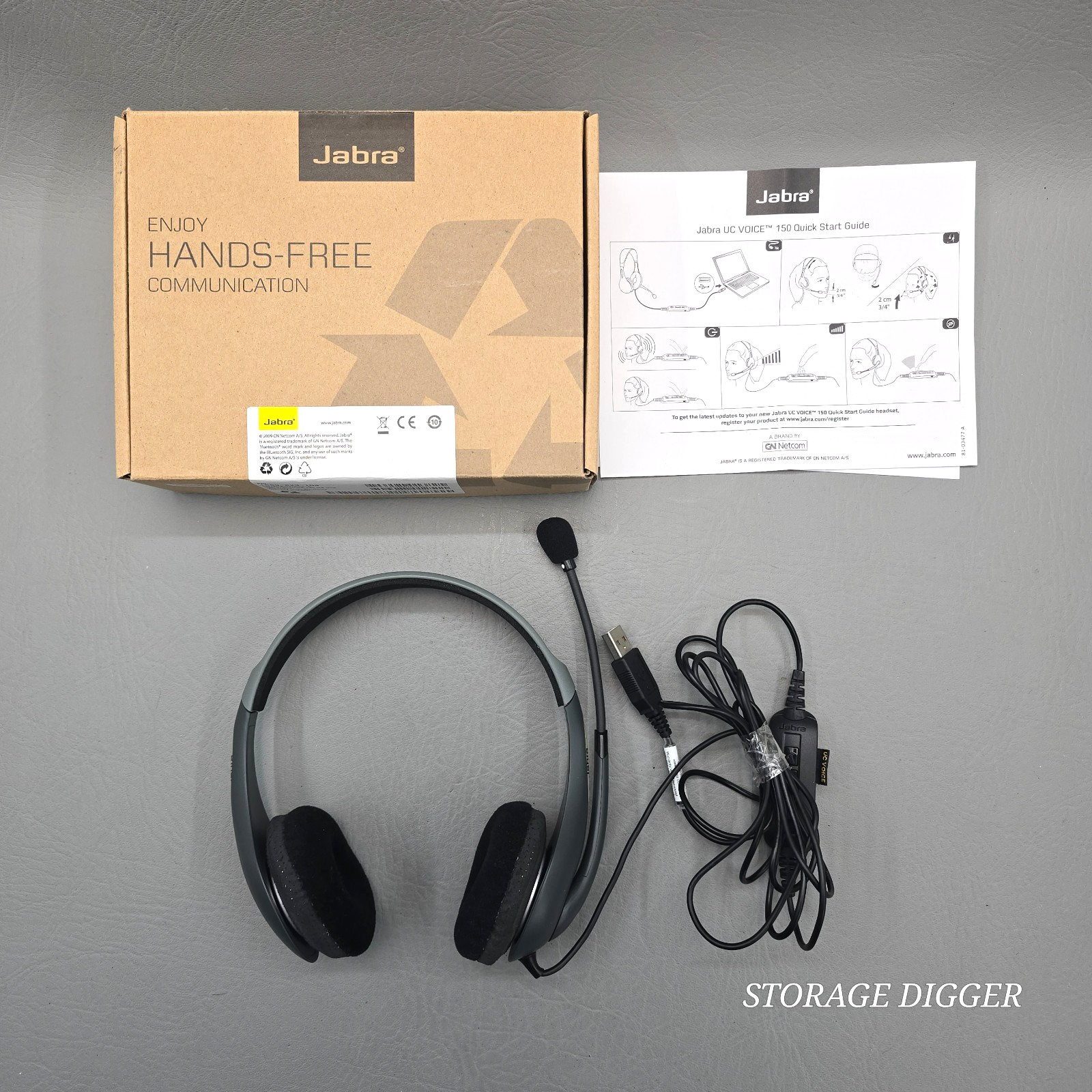 Jabra UC Voice 150 MS Duo Black Headset Microphone Model HSC010 Wired USB, Boxed