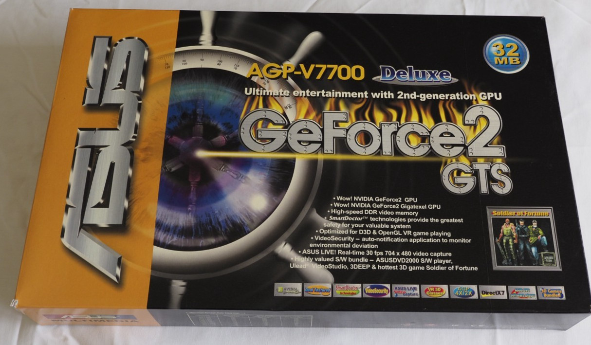 ASUS AGP-V7700 Geforce2 GTS 32mb with box/manuals/etc, working