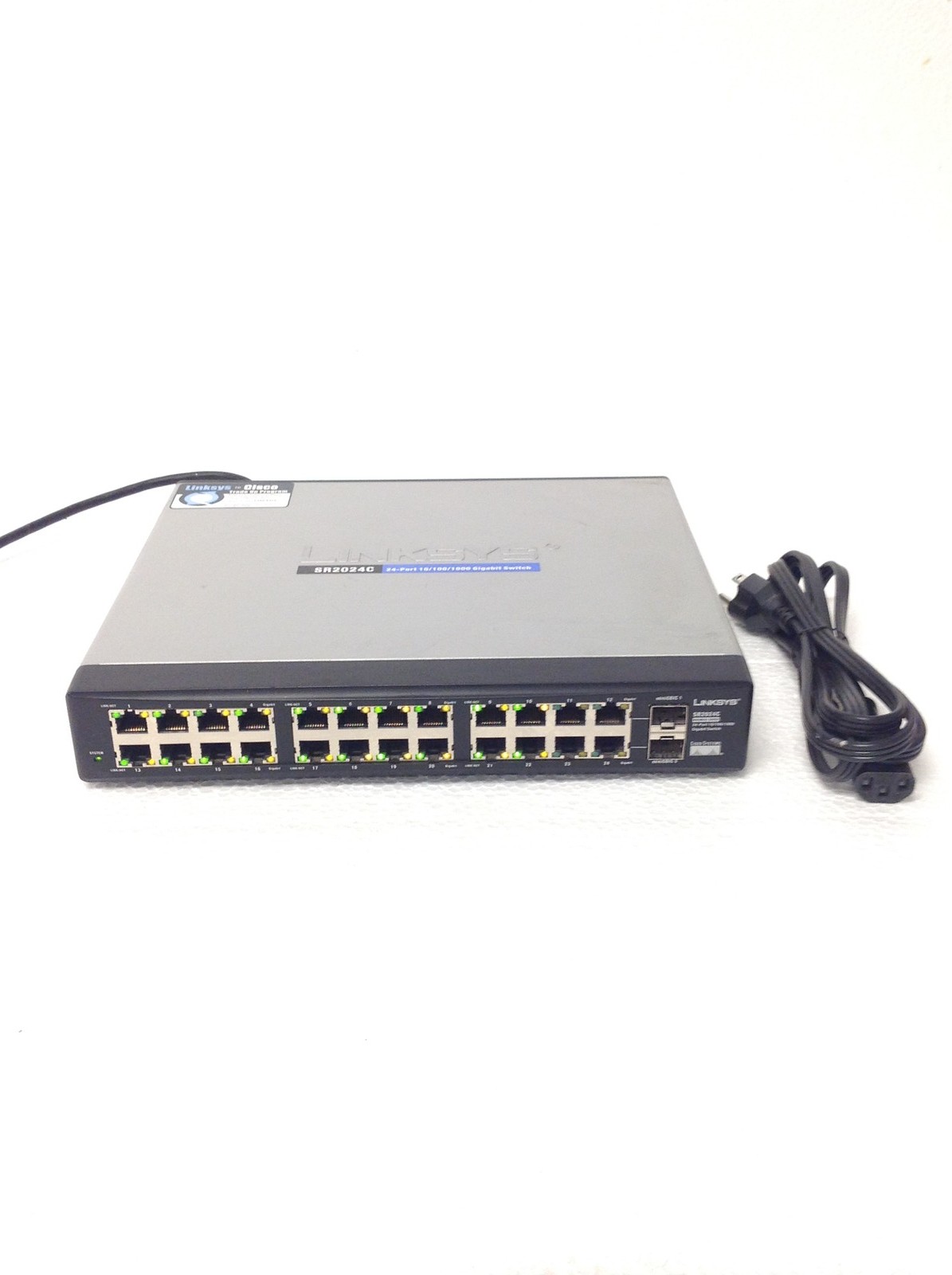 Linksys SR2024C 24-Port 10/100/1000 Gigabit Switch w/Power Cord, WORKS 