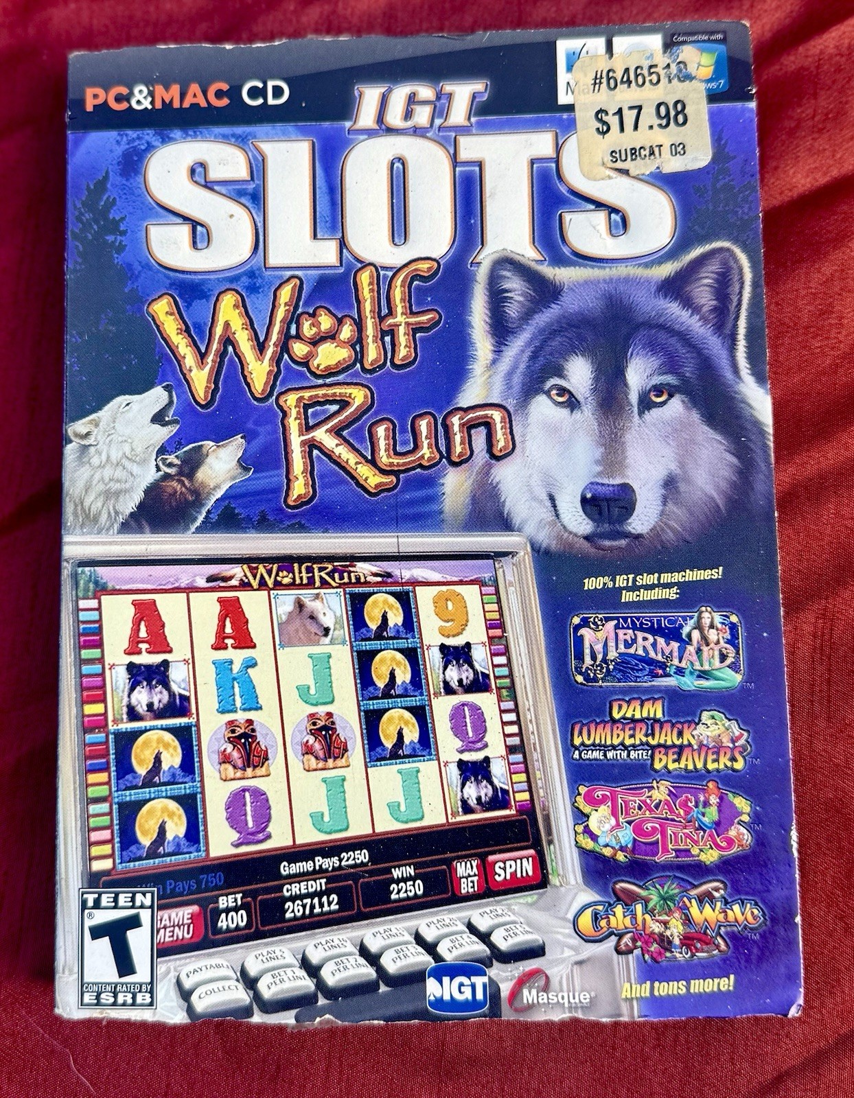 Masque IGT Slots: Wolf Run Casino Game CD for PC/Mac Windows XP/Vista/7