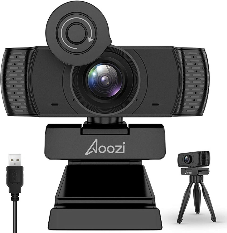 Aoozi Webcam with Microphone, Webcam 1080P..
